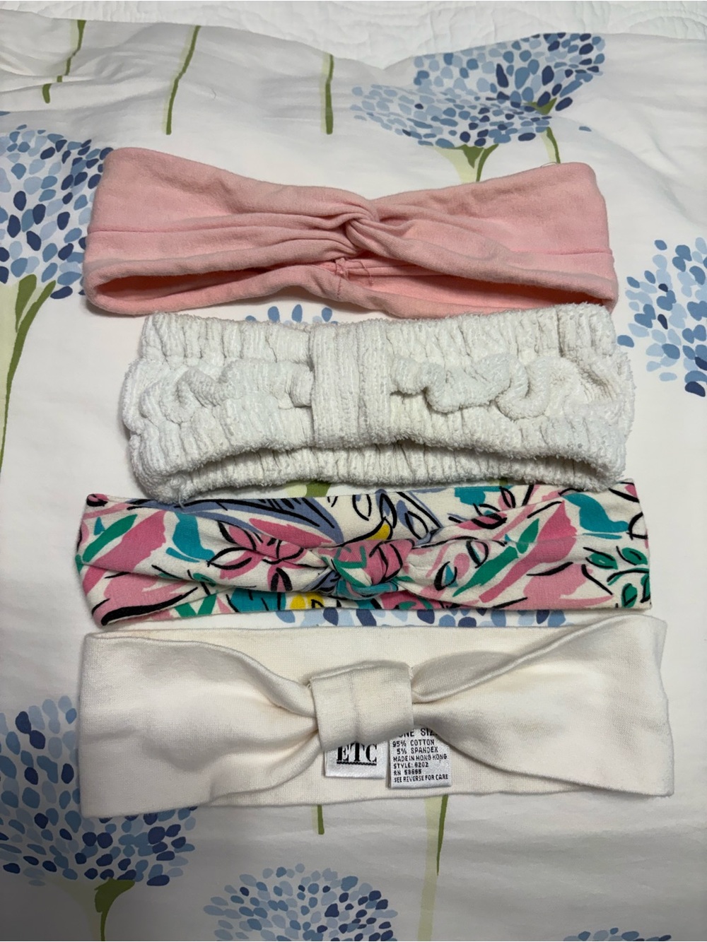 4 hairbands for fun or holding  hair back while washing your face.